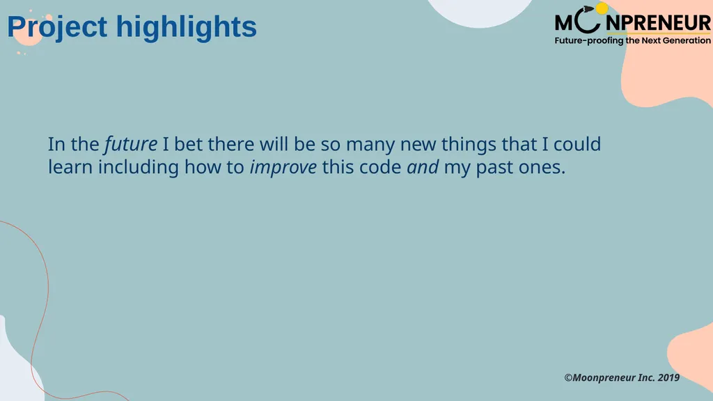 MY SHOW AND TELL! ©Moonpreneur Inc. 2019 - slide 4 of 5