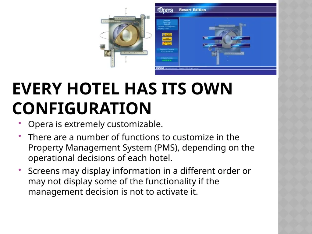 CHAPTER 1 GETTING TO KNOW MICROS OPERA Chapter 1: - slide 3 of 17