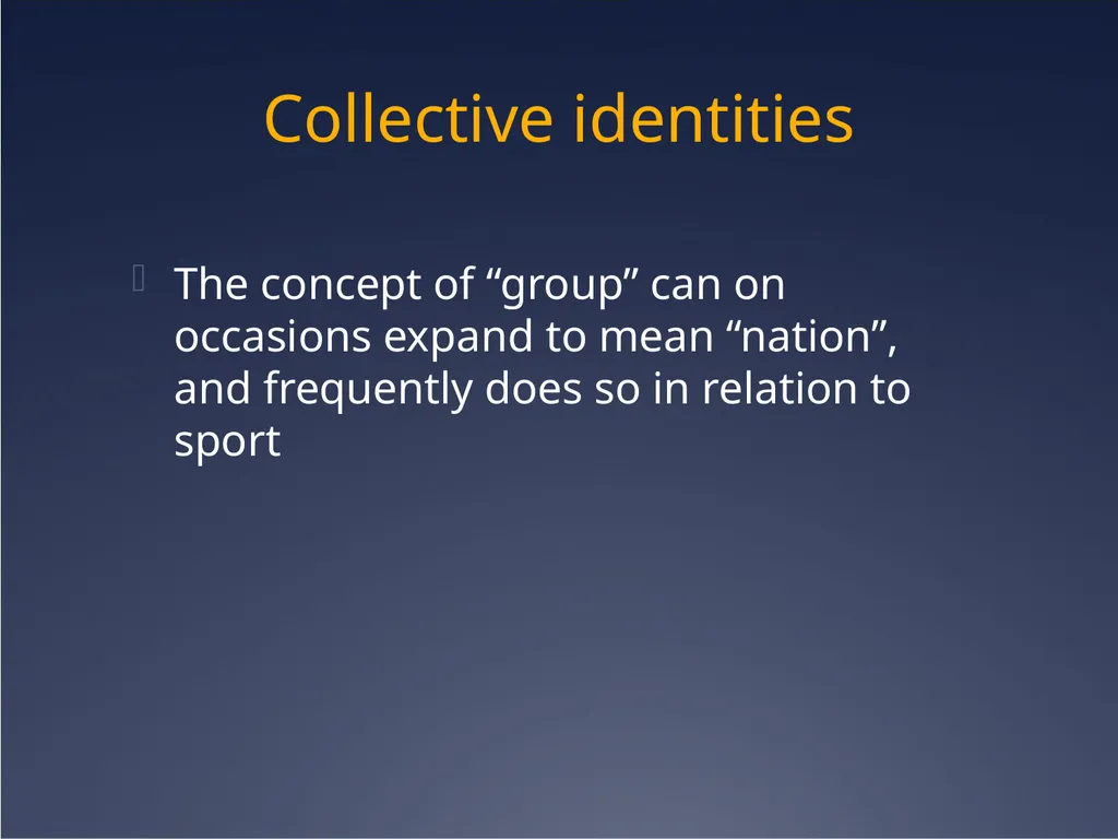 Sport, nationalism and identity Cultural Identity - slide 11 of 31