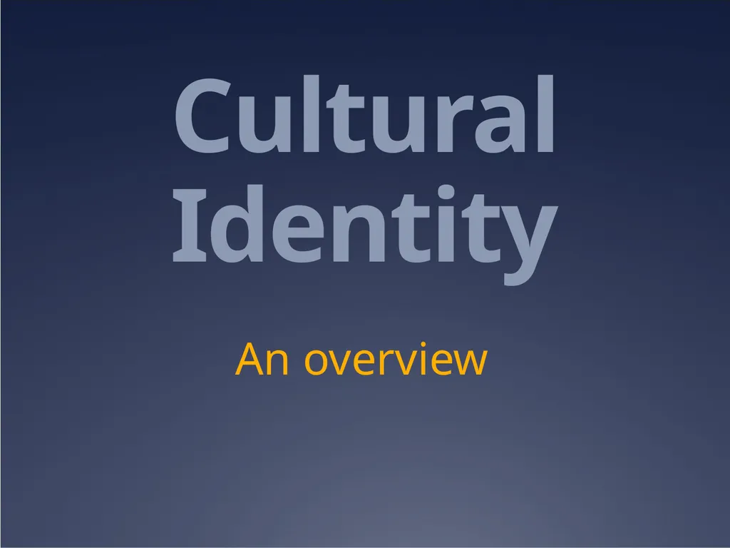 Sport, nationalism and identity Cultural Identity - slide 2 of 31