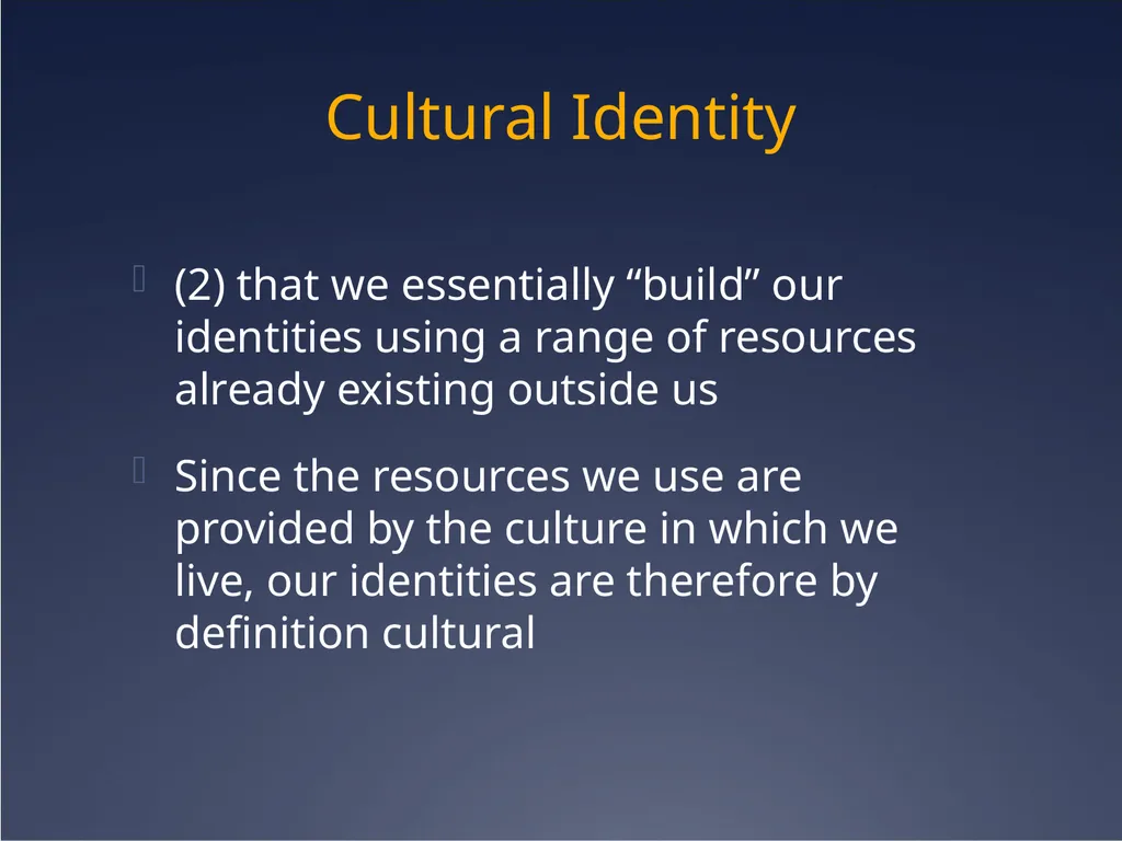 Sport, nationalism and identity Cultural Identity - slide 6 of 31