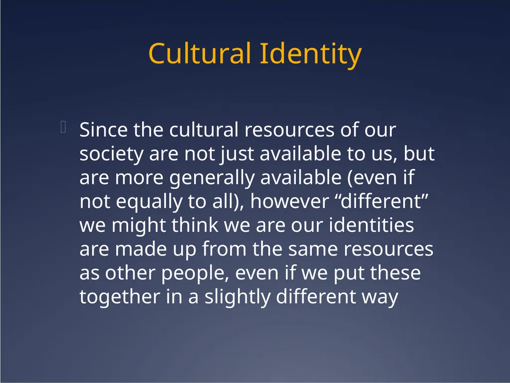 Sport, nationalism and identity Cultural Identity - slide 7 of 31