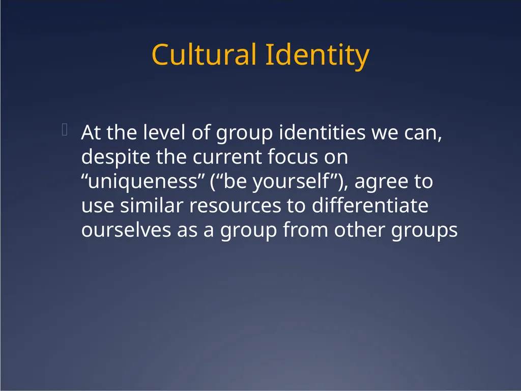 Sport, nationalism and identity Cultural Identity - slide 8 of 31