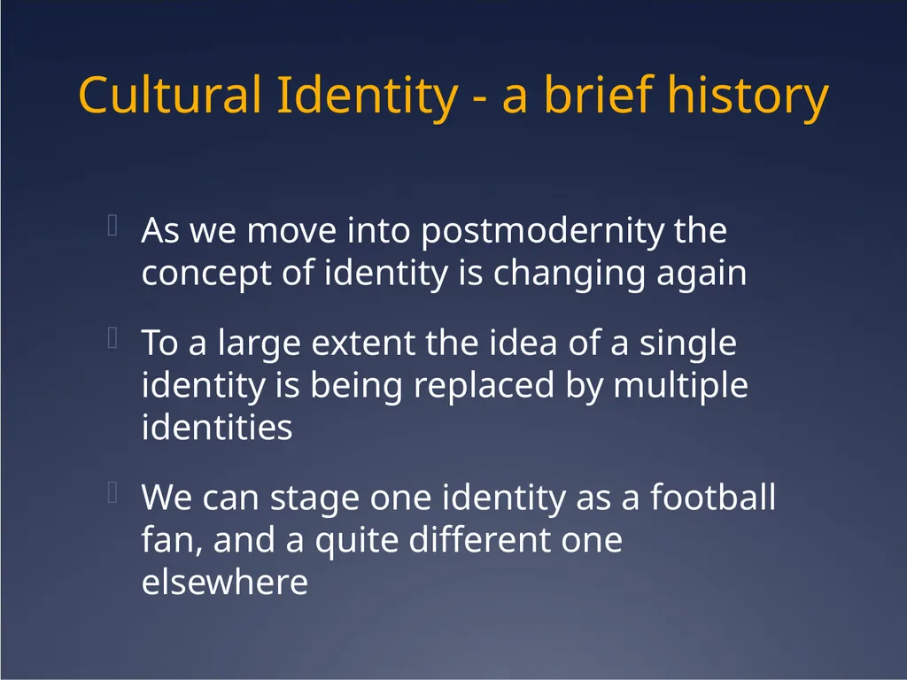 Sport, nationalism and identity Cultural Identity - slide 16 of 31