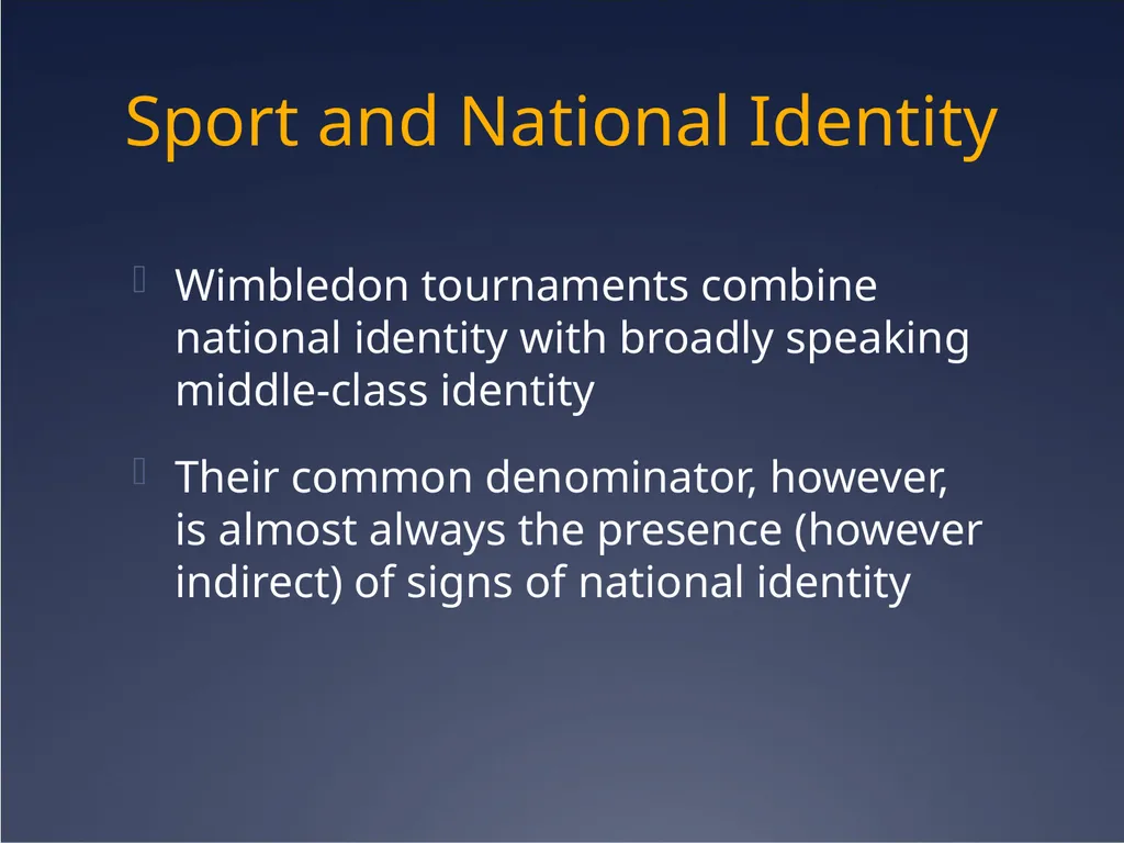 Sport, nationalism and identity Cultural Identity - slide 21 of 31