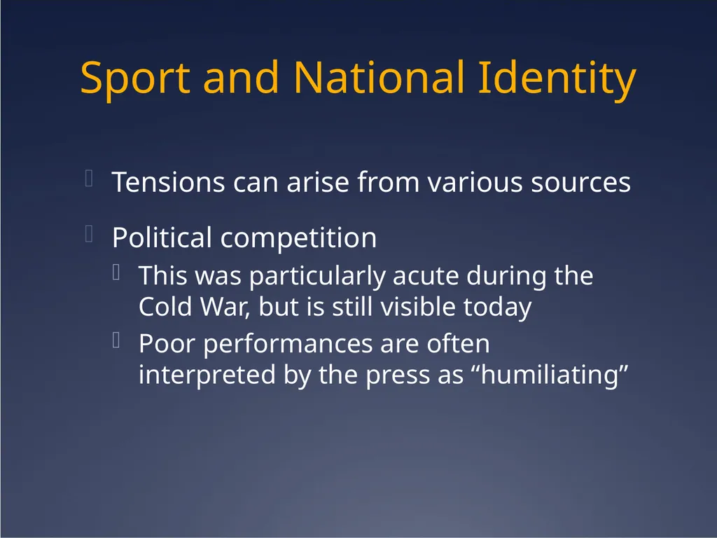 Sport, nationalism and identity Cultural Identity - slide 24 of 31