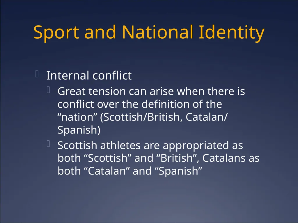 Sport, nationalism and identity Cultural Identity - slide 25 of 31