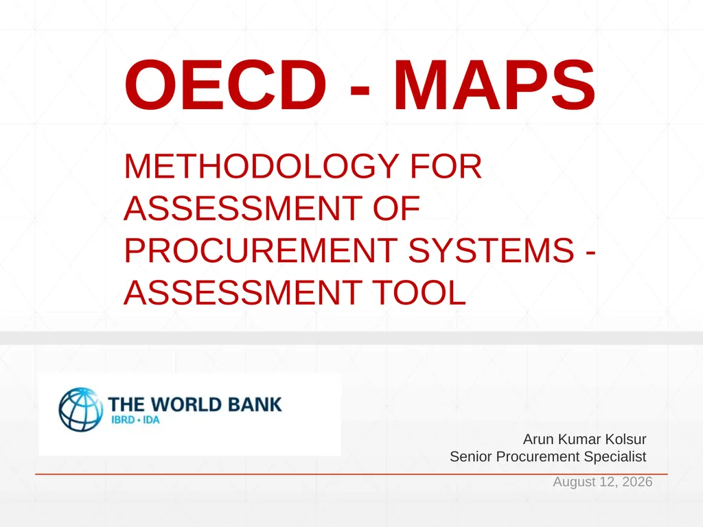 OECD - MAPS Methodology for Assessment of - slide 1 of 17