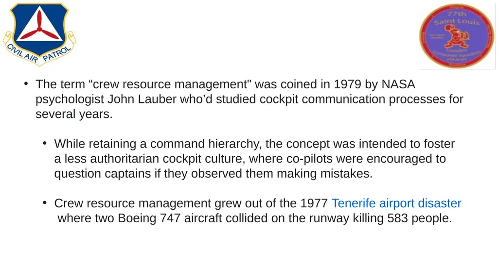 Crew/Cockpit Resource Management (CRM) First - slide 5 of 11