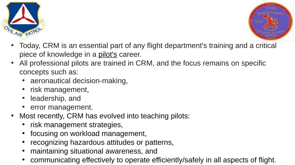 Crew/Cockpit Resource Management (CRM) First - slide 8 of 11