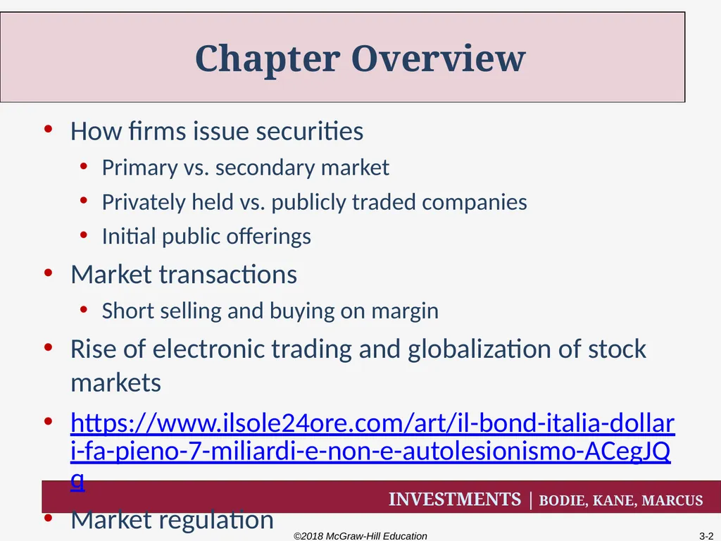 Chapter Three How Securities are Traded How firms - slide 2 of 40