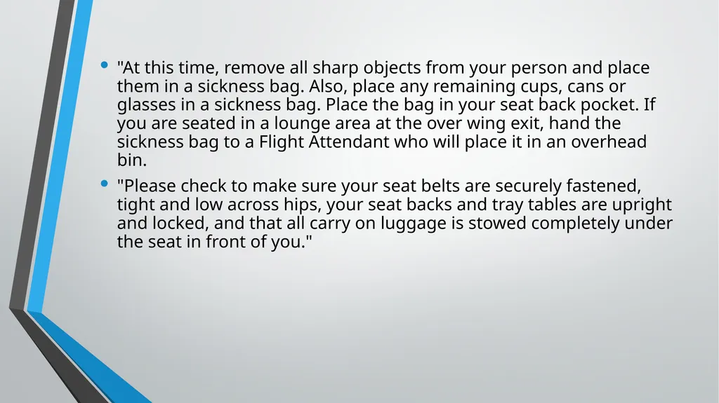 CABIN CREW TRAINING LESSON 7 AND 8 TUTOR: ANDREA - slide 15 of 35