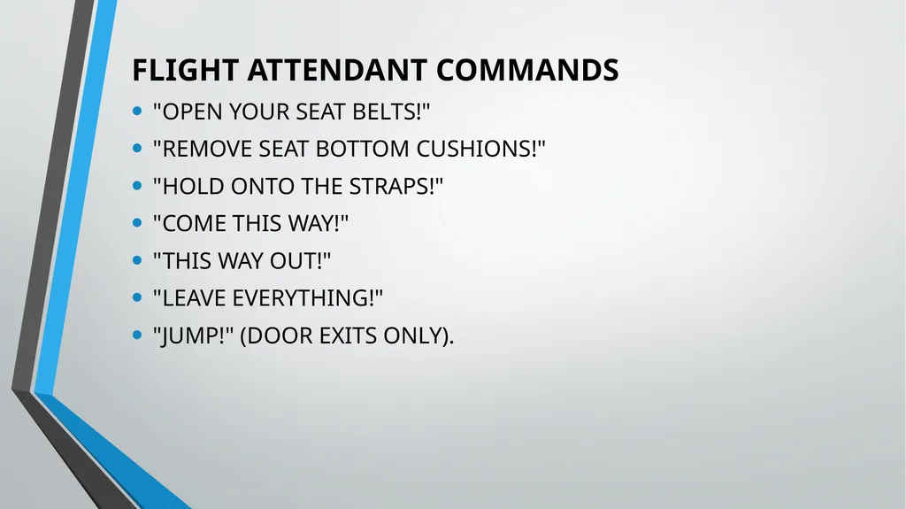 CABIN CREW TRAINING LESSON 7 AND 8 TUTOR: ANDREA - slide 31 of 35