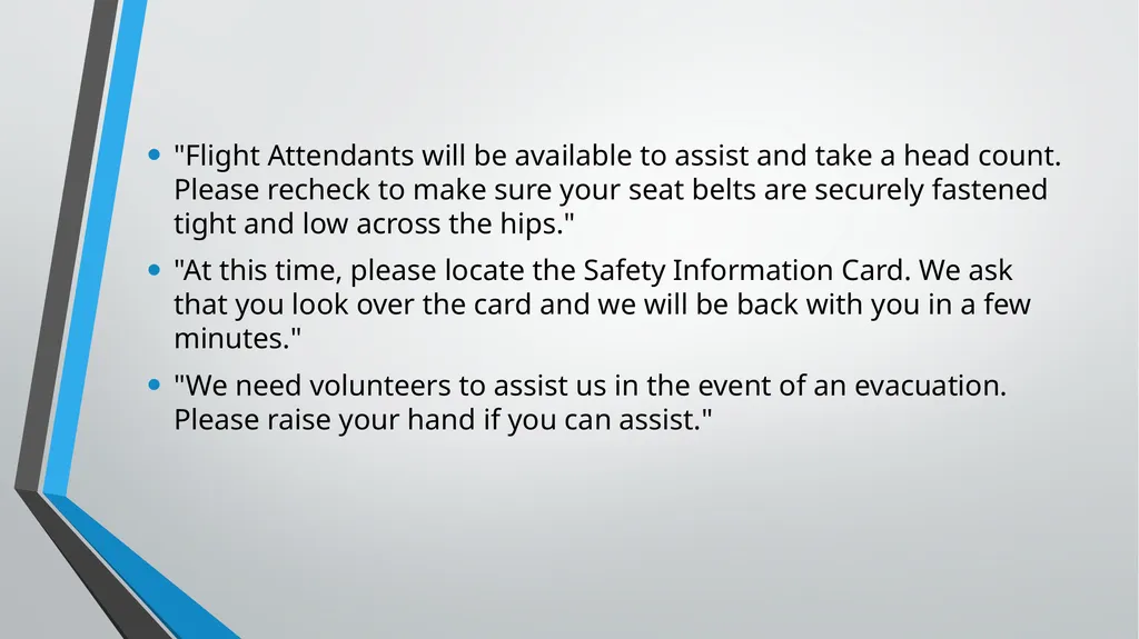 CABIN CREW TRAINING LESSON 7 AND 8 TUTOR: ANDREA - slide 18 of 35