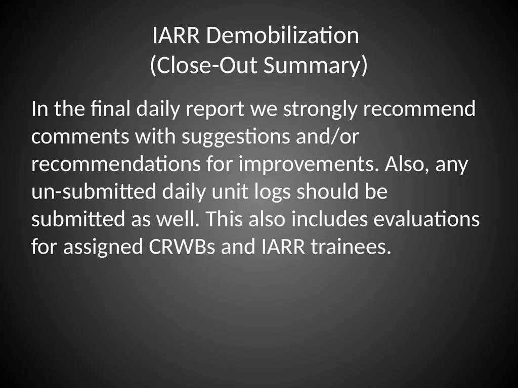 Interagency Resource Representative (IARR) - slide 74 of 84