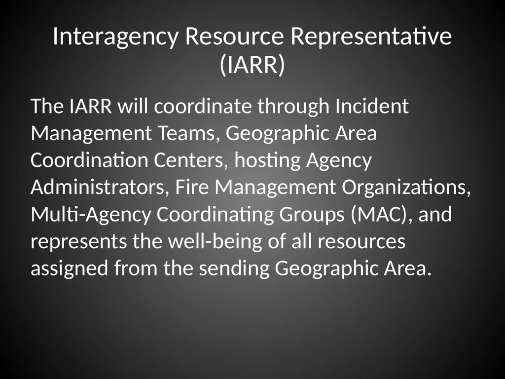 Interagency Resource Representative (IARR) - slide 3 of 84