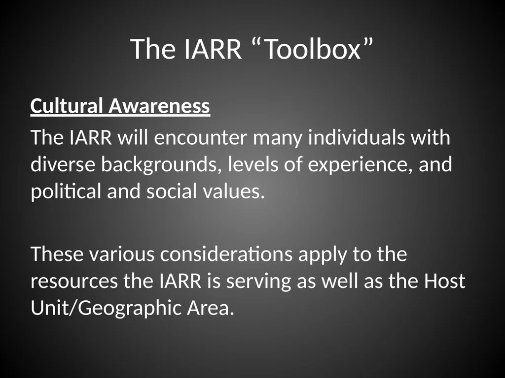Interagency Resource Representative (IARR) - slide 78 of 84