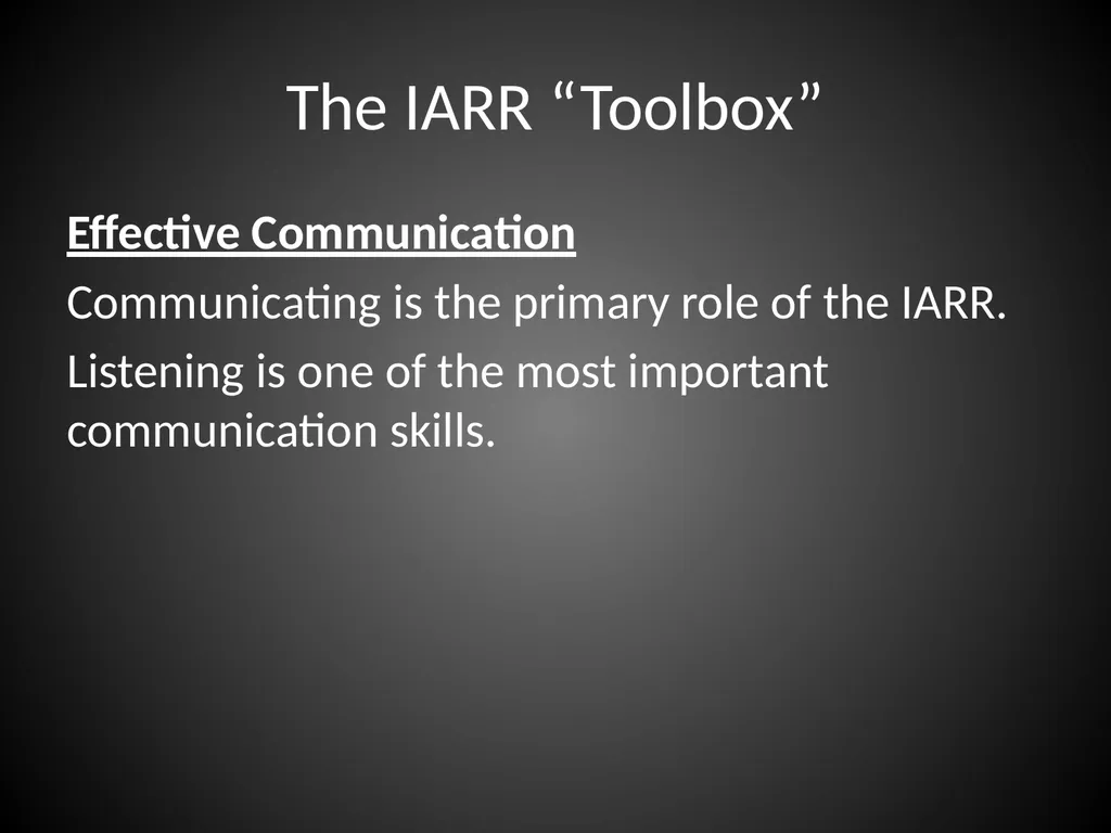 Interagency Resource Representative (IARR) - slide 79 of 84