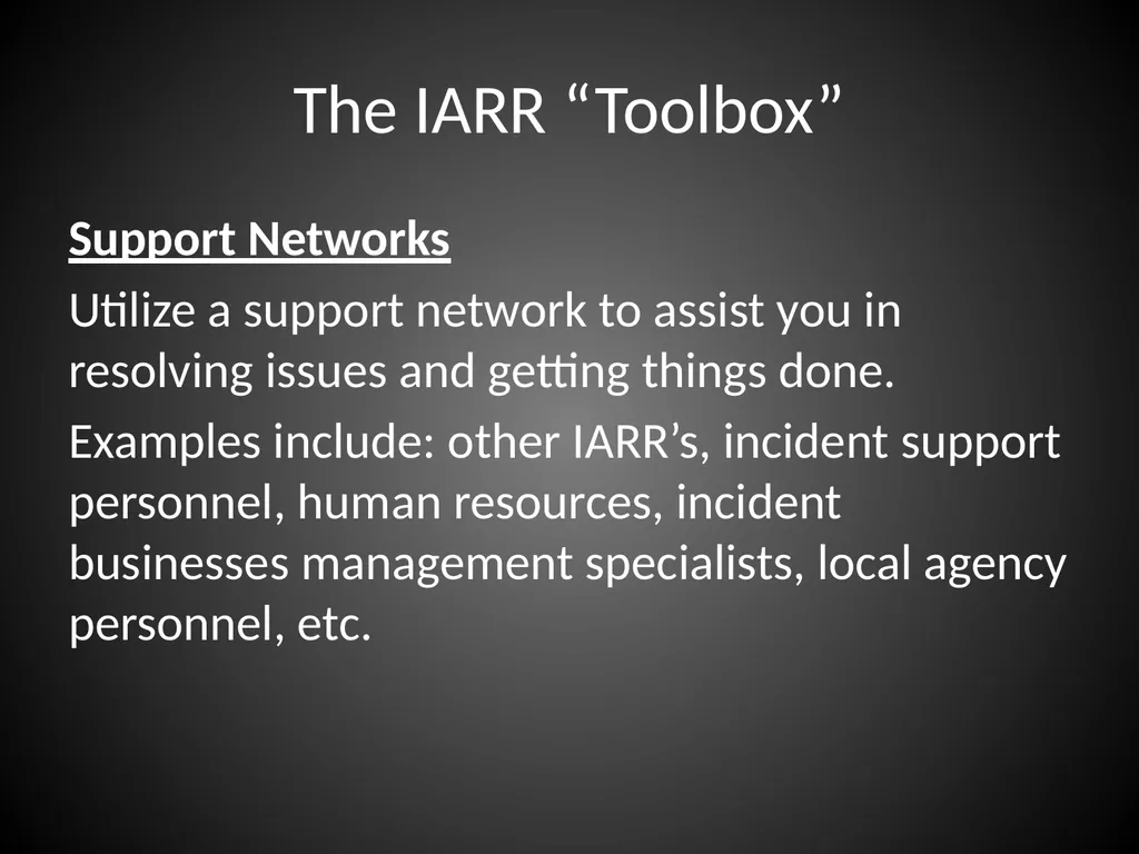Interagency Resource Representative (IARR) - slide 80 of 84