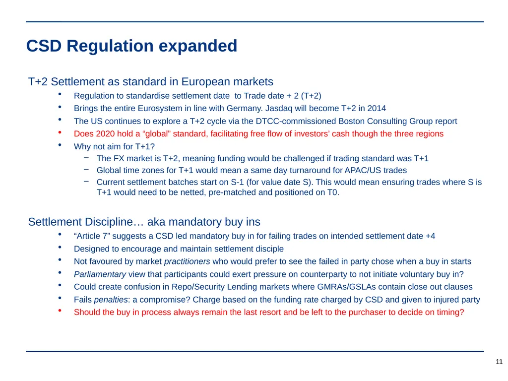 TARGET2-Securities (T2S) is coming, get ready! - slide 11 of 27