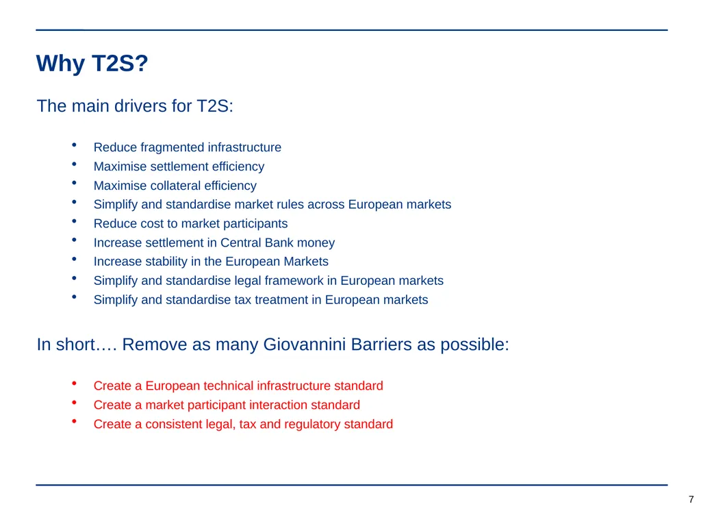 TARGET2-Securities (T2S) is coming, get ready! - slide 7 of 27