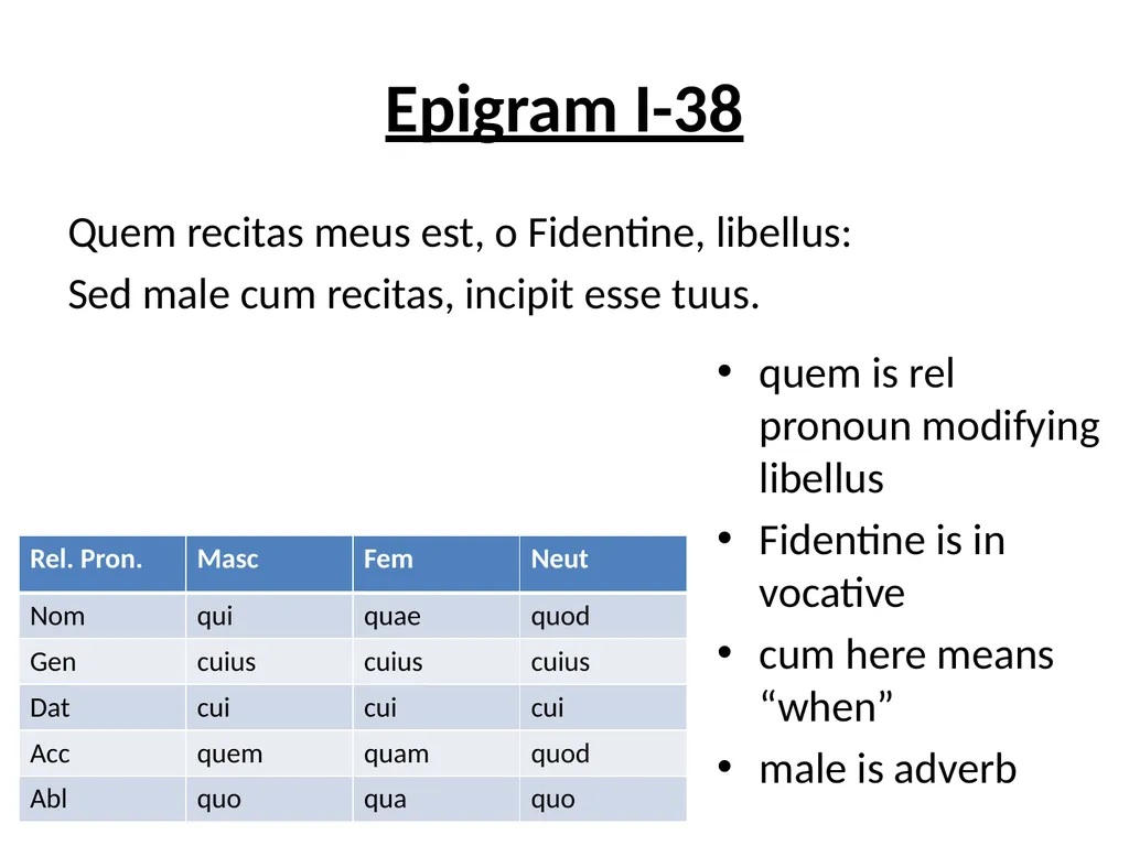 Martial the number and gender of a relative - slide 3 of 9