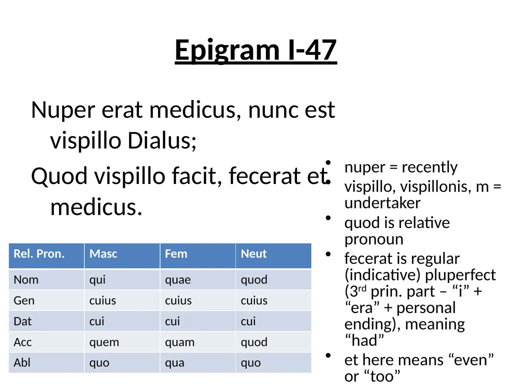 Martial the number and gender of a relative - slide 4 of 9