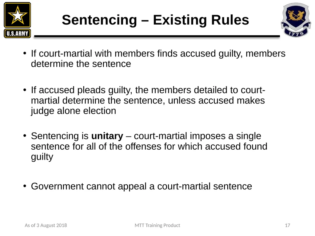 As of 3 August 2018 MTT Training Product 1 - slide 10 of 44