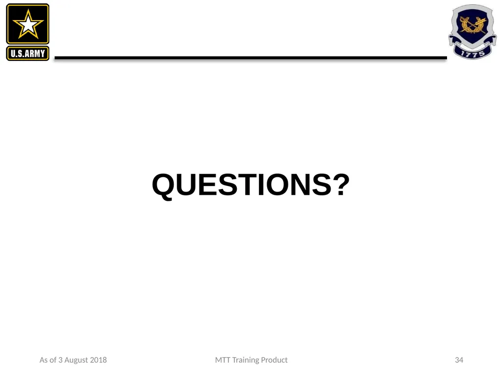 As of 3 August 2018 MTT Training Product 1 - slide 20 of 44