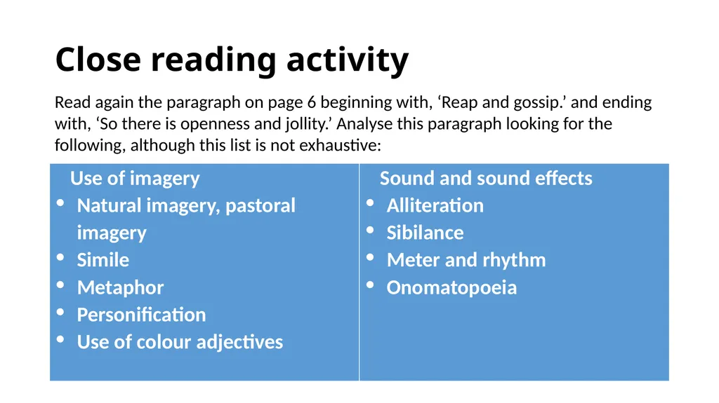 Harvest by Jim Crace ENGLISH LITERATURE B PAPER 2: - slide 12 of 28