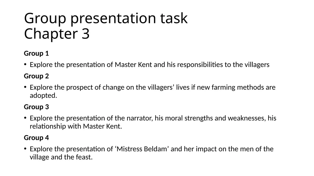 Harvest by Jim Crace ENGLISH LITERATURE B PAPER 2: - slide 23 of 28