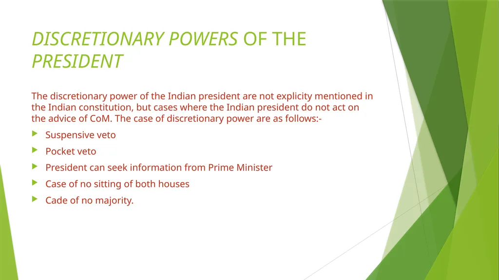 THE PRESIDENT OF INDIA INTRODUCTION TO OFFICE OF - slide 10 of 12