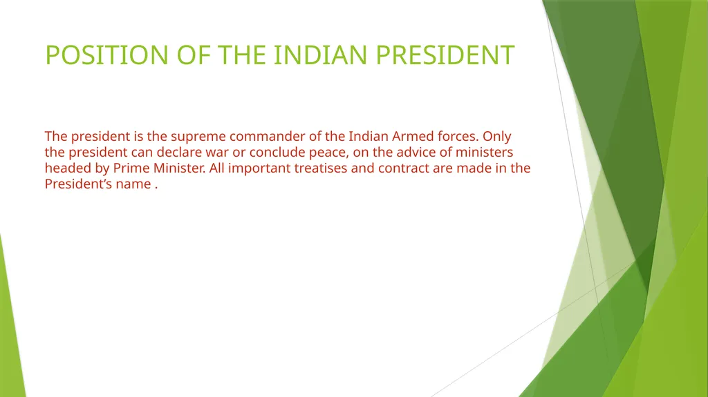 THE PRESIDENT OF INDIA INTRODUCTION TO OFFICE OF - slide 11 of 12