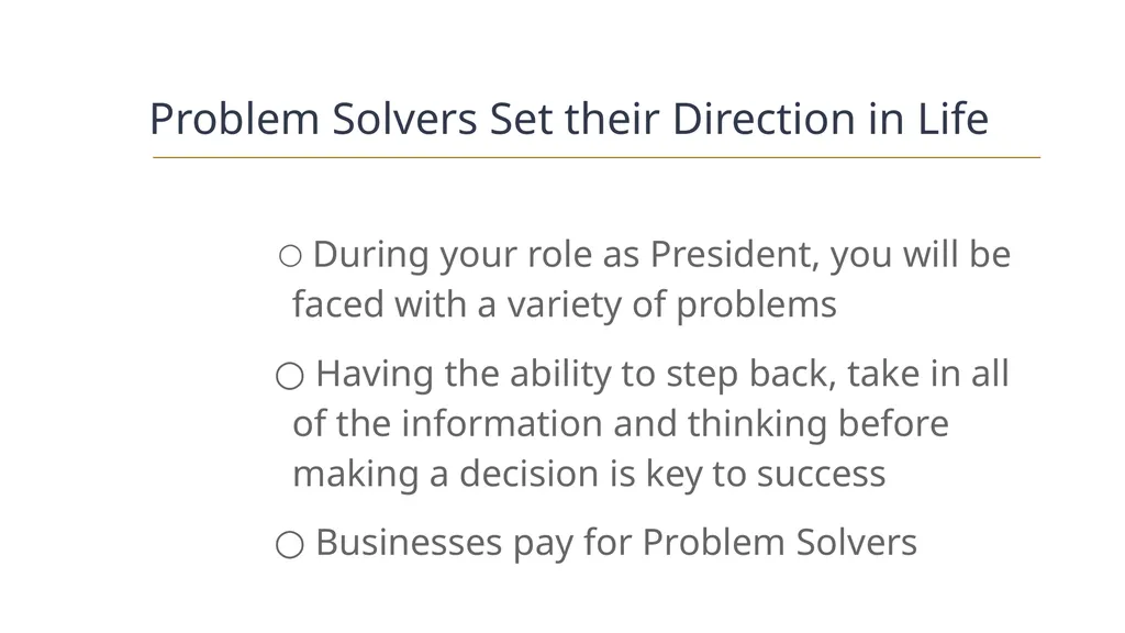 President Roles Responsibilities AGENDA You are - slide 8 of 8