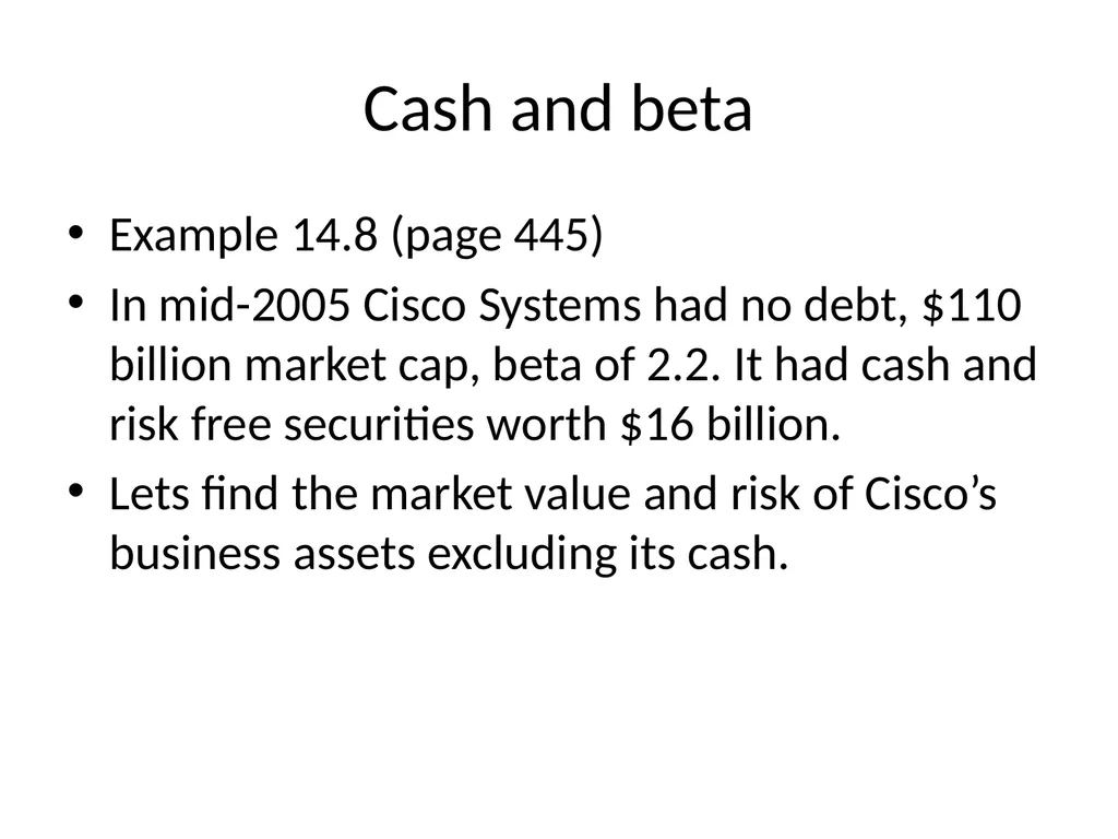 Capital Structure in a Perfect Market Chapter 14 - slide 32 of 40