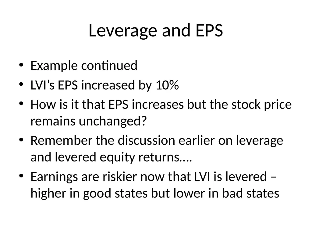 Capital Structure in a Perfect Market Chapter 14 - slide 37 of 40
