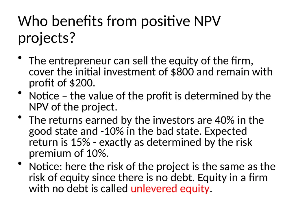 Capital Structure in a Perfect Market Chapter 14 - slide 7 of 40
