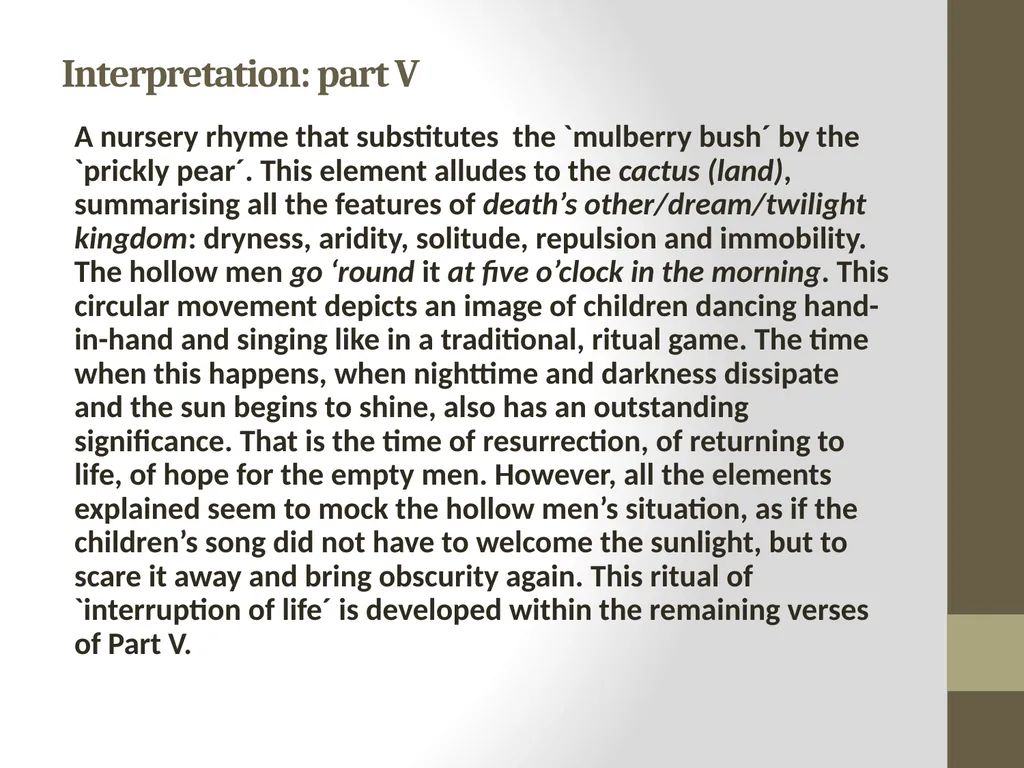 The Hollow Men by T.S. Eliot (1925) Analysis and - slide 20 of 20