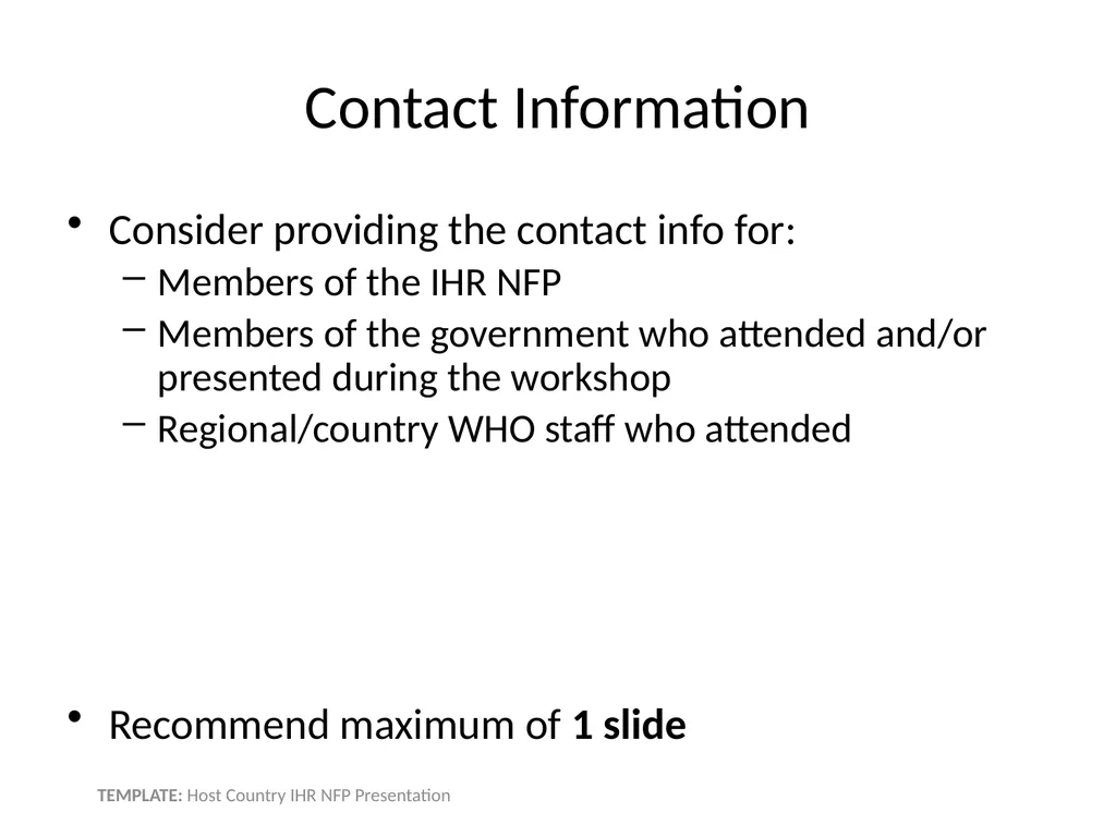 Host Country IHR NFP Presentation Name - slide 12 of 13