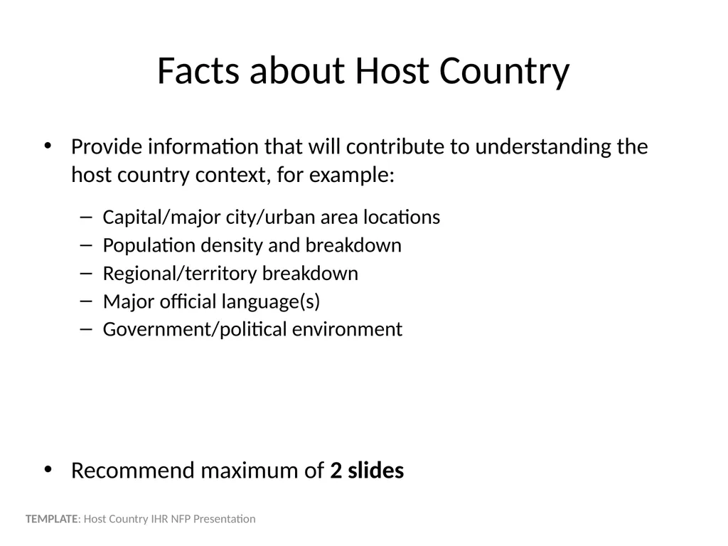 Host Country IHR NFP Presentation Name - slide 2 of 13