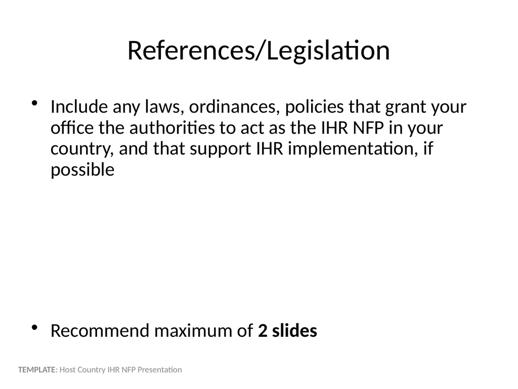 Host Country IHR NFP Presentation Name - slide 4 of 13