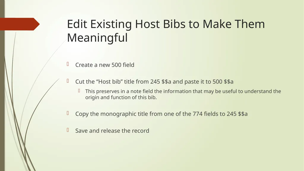 Host Bibliographic Records in Alma/Primo VE What - slide 9 of 24
