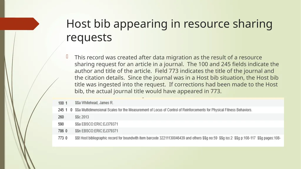 Host Bibliographic Records in Alma/Primo VE What - slide 18 of 24