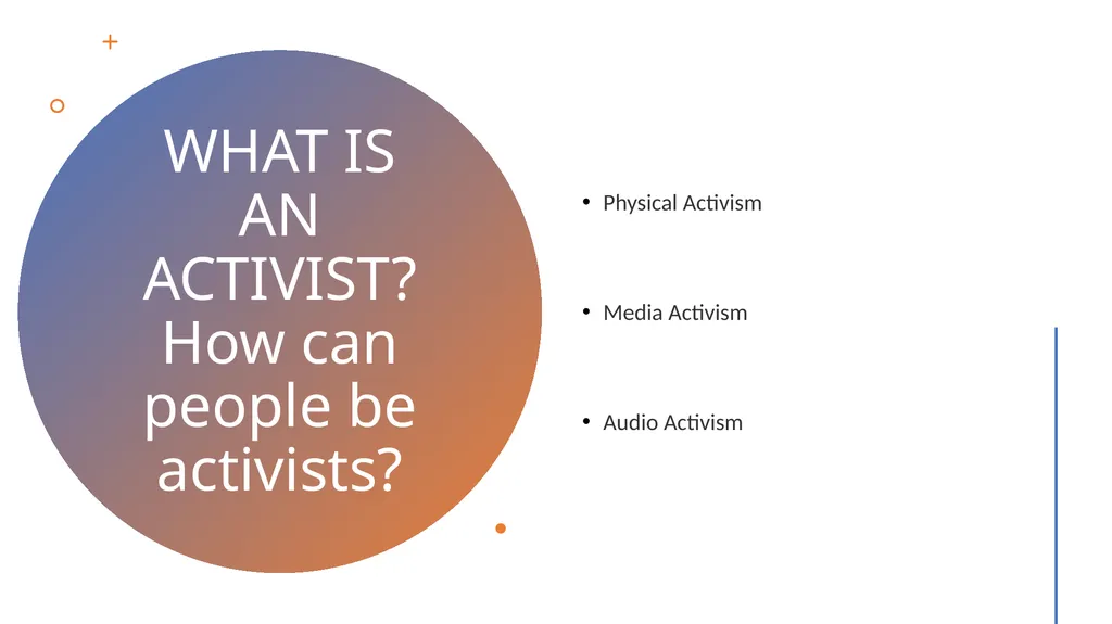 ACTIVISM 101 WHAT IS AN ACTIVIST? How can people - slide 3 of 17