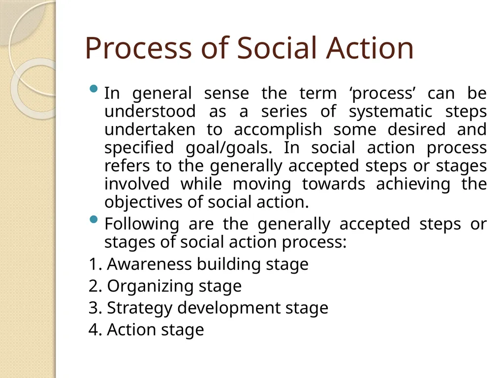 Social Action 6th Semester, BS Social Work - slide 2 of 9