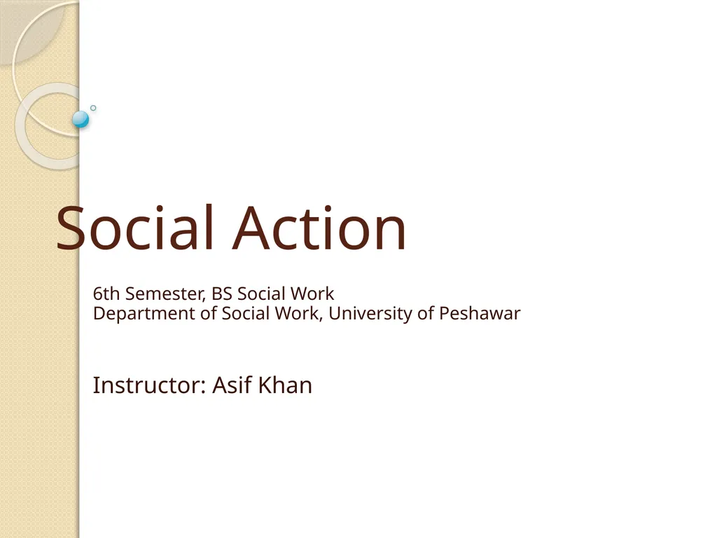 Social Action 6th Semester, BS Social Work - slide 1 of 9