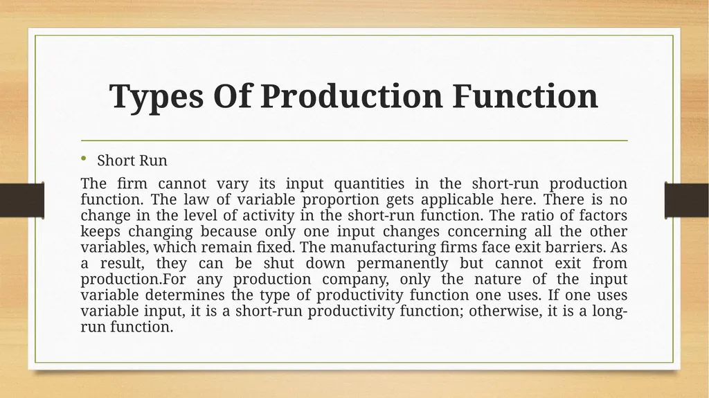 Production Function Production Function The - slide 8 of 9