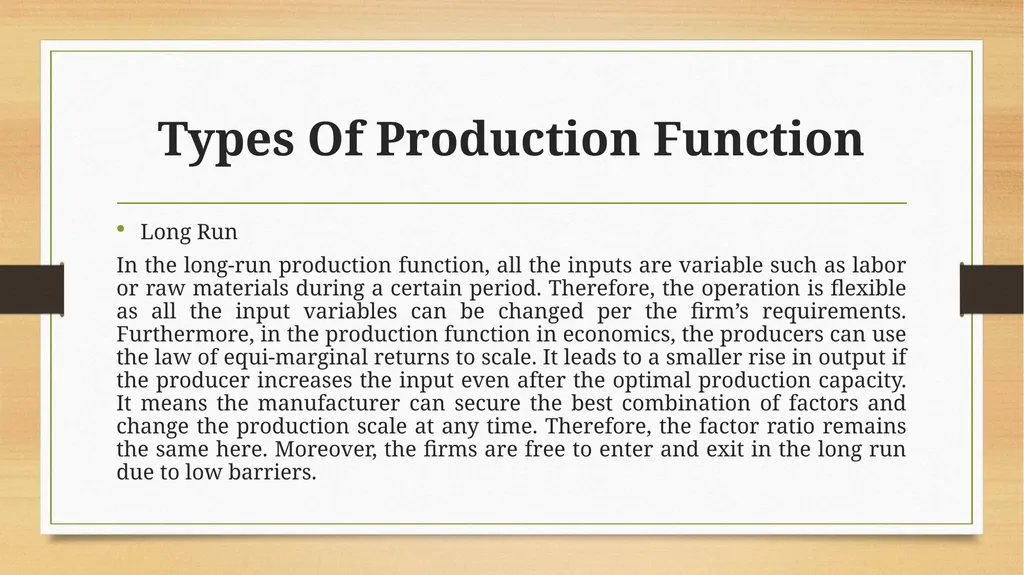 Production Function Production Function The - slide 9 of 9