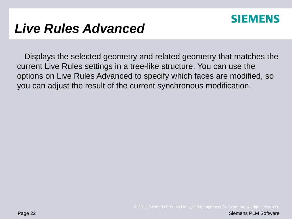Solid Edge ST4 Training Working with face - slide 22 of 31