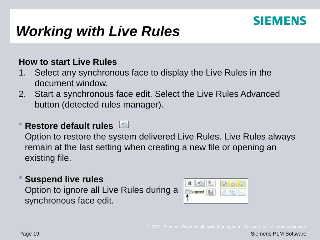 Solid Edge ST4 Training Working with face - slide 19 of 31